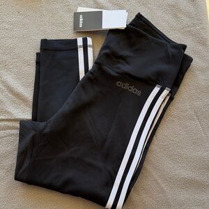 Adidas Women’s Black and White Striped Leggings